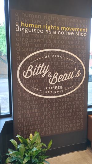 Bitty and Beau's coffee shop sign