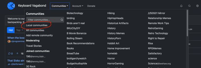 Communities, Local Communities